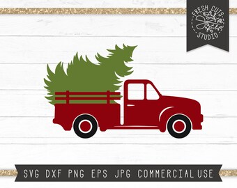 Vermelho, caminhão natal, svg, vintage, caminhão, arquivo corte, árvore natal, svg, fazenda, caminhão, feriado, inverno, camisa, design, fazenda, sinal Clipart