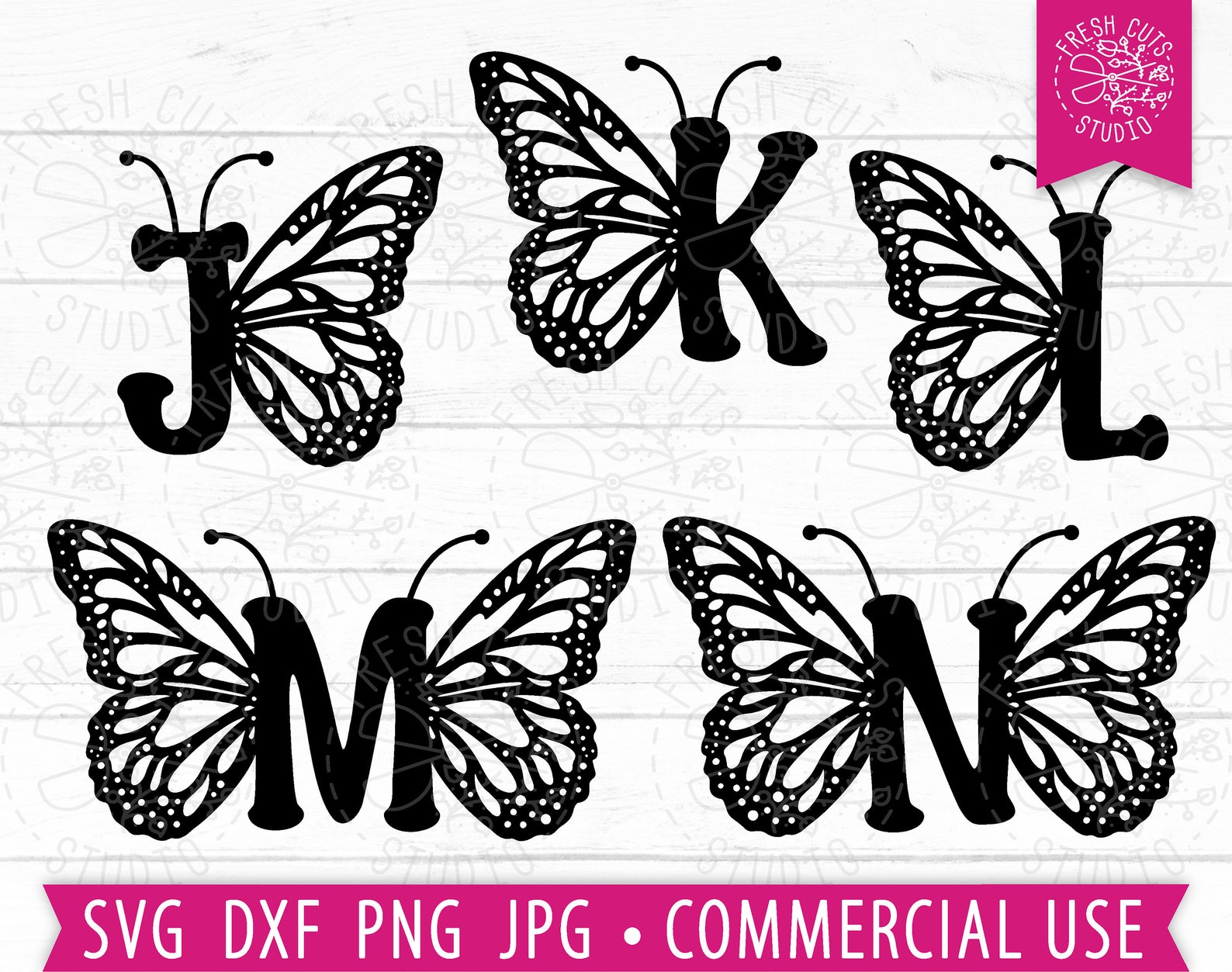 Butterfly Letters SVG Alphabet Cut Files Individual Letters - Etsy