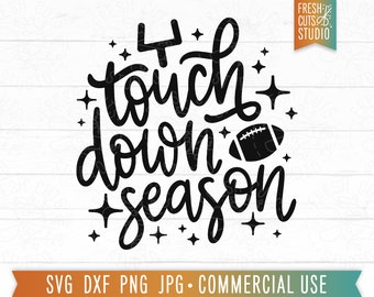 Lindo fútbol SVG, temporada de touchdown, cita de fútbol, camiseta del día del juego, diseños de camisetas de fútbol, sublimación de fútbol PNG Descargar, dxf jpg