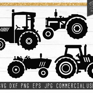 Tractor SVG Design Cut Files for Cricut, Tractor Silhouettes SVG, Simple Tractor Clipart Digital Graphics Instant Download, Farming Svg Png