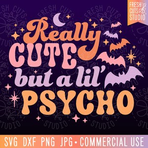 本当にかわいいけどちょっとサイコなSVG、面白いハロウィーン昇華PNGデジタルダウンロード、レトロなハロウィーン、パステル、かわいいハロウィーンシャツデザイン