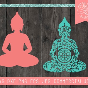 Buddha Mandala SVG geschnitten Datei, Buddha Svg, Buddha Silhouette, Mandala Lotus Svg, Namaste Svg, Meditation Svg, Yoga Shirt Svg, Lotus Blume Svg