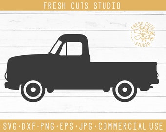 Pickup Truck SVG Silhouette Instant Download Cut File Design, Vintage Car SVG DXF, Cricut Cutting File, Cameo, Commercial Use Clipart