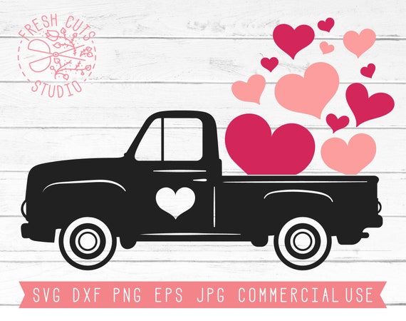 Download Valentine Truck Svg Digital Cut Files Instant Download Heart Etsy