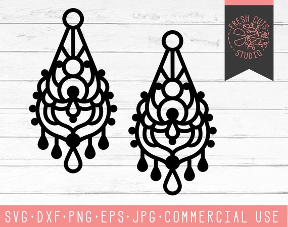 Download Mandala Flower Earring SVG Cut Files Jewelry Earrings | Etsy