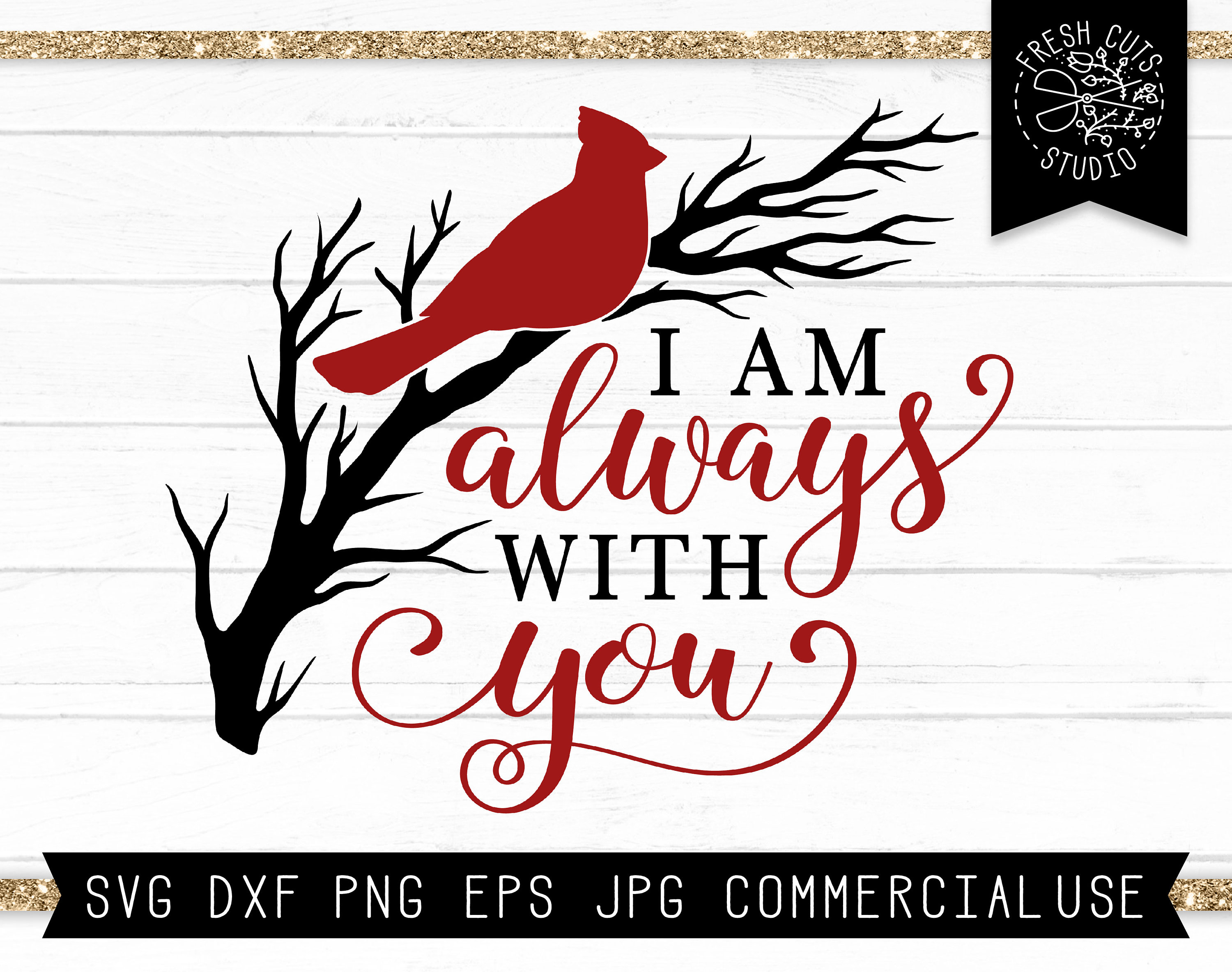 Cardinal Loss Of Loved One I Am Always With You Vinyl Decal Free Ship...