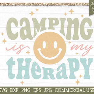 Camping es mi terapia SVG Cut File Cricut, Silhouette, Hiking Quote svg, Funny Quote svg, Camping Shirt svg, Adventure png, Camper Mama
