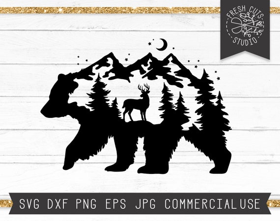 Free Free 248 Silhouette Bear Mountain Svg SVG PNG EPS DXF File