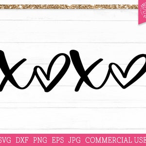 XOXO Svg Cut File, Camisa de San Valentín SVG, Love svg, Cita escrita a mano Regalo de San Valentín, Abrazos y Besos lindos San Valentín svg, Xoxo Hearts