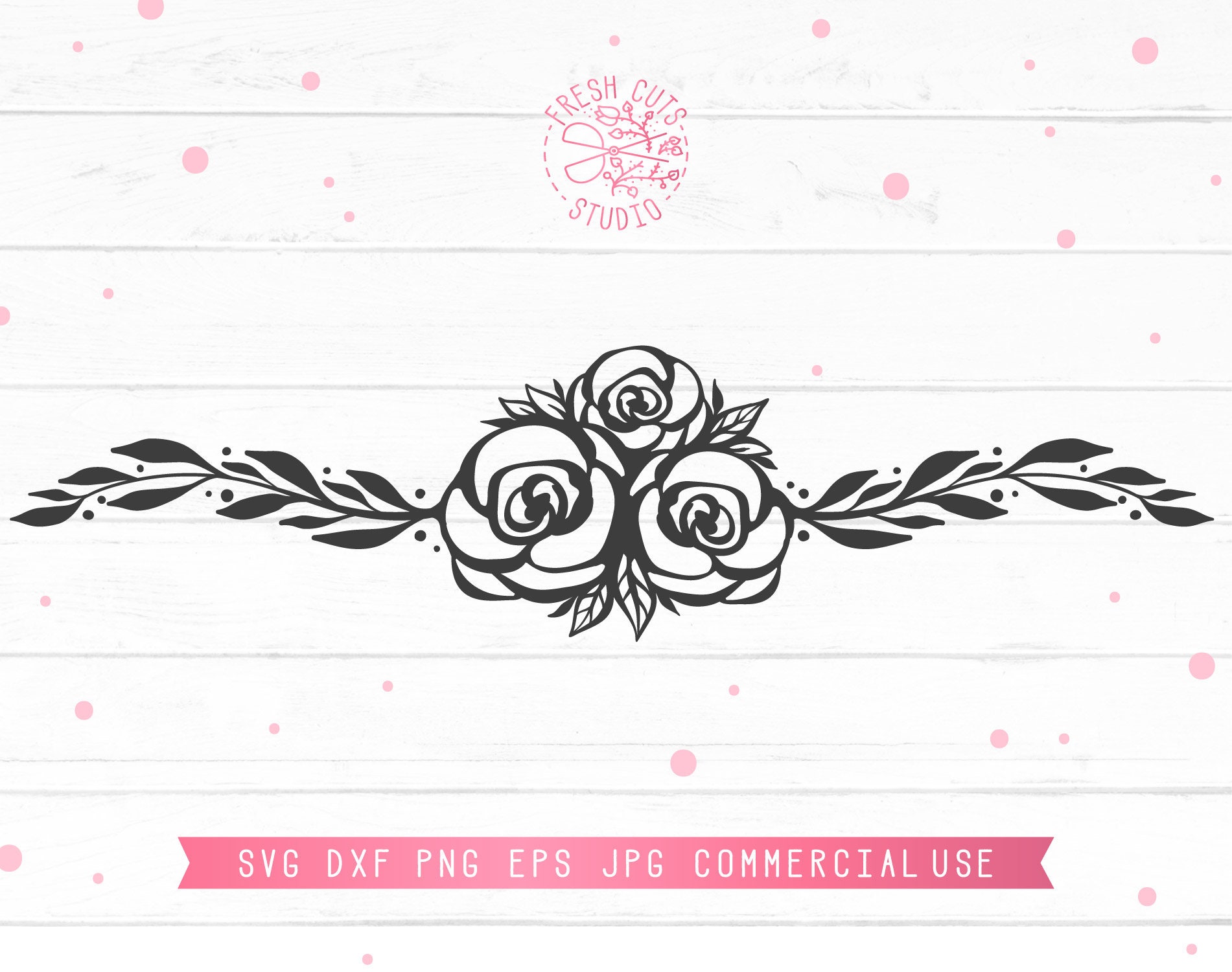 Rose Swag Svg Cut File Instant Download Digital Cricut Design Etsy