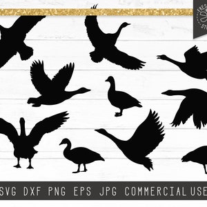 Goose SVG Cut File, Flying Geese SVG, Goose Silhouette, Canadian Goose Svg Design Cut File for Cricut, Cameo, Instant Download, Duck Svg Png