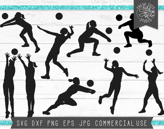 Download Volleyball Svg Cut Files Volleyball Silhouettes Svg Etsy
