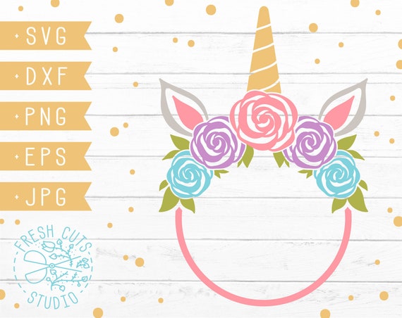 Floral Unicorn Monogram Frame SVG Cut Files for Cricut | Etsy