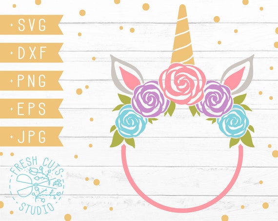 Download Floral Unicorn Monogram Frame Svg Cut Files For Cricut Etsy