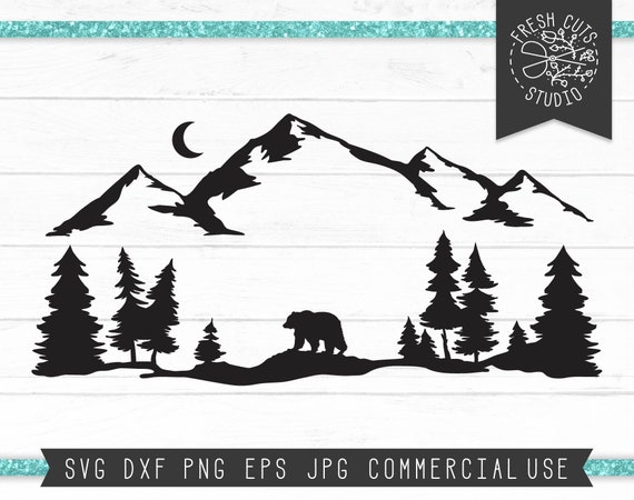 Free Free 248 Silhouette Bear Mountain Svg SVG PNG EPS DXF File