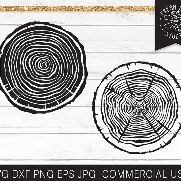Tree Rings SVG Cut File for Cricut, Silhouette, Woodcutting svg, Tree Cutting svg, Woodworking svg, Lumber svg, Growth Rings, Rustic svg dxf