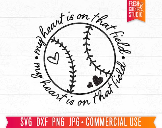 Béisbol SVG, Mi corazón está en ese campo, Softball SVG, Baseball
