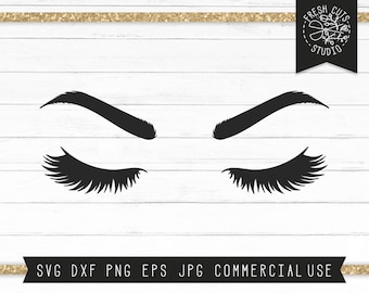 Eyelashes Svg Cut File, Eyebrows svg, Lashes Svg, Lash Extensions svg Cutting Files for Cricut, Silhouette, Beauty, Makeup svg, Mascara svg