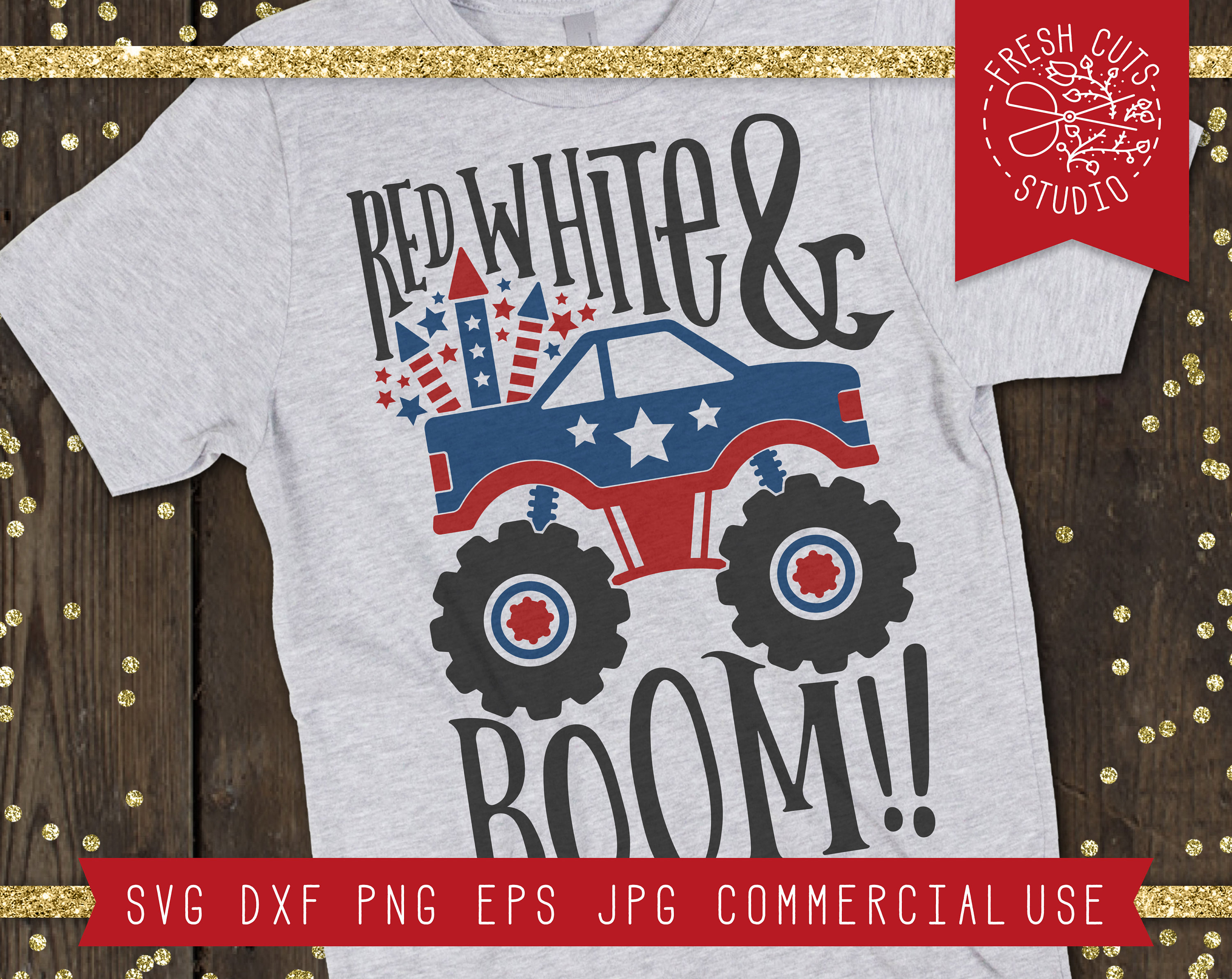 4th of July SVG Monster Truck Svg for Boy 4th of July ...
