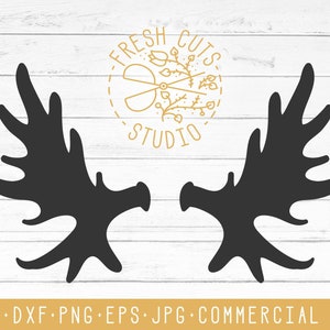 Moose Antler Svg Cut Files, Moose Antler Clipart Design, Antler Silhouette Cricut Cameo Dxf Antler Art, Deer Hunting SVG, Commercial Use