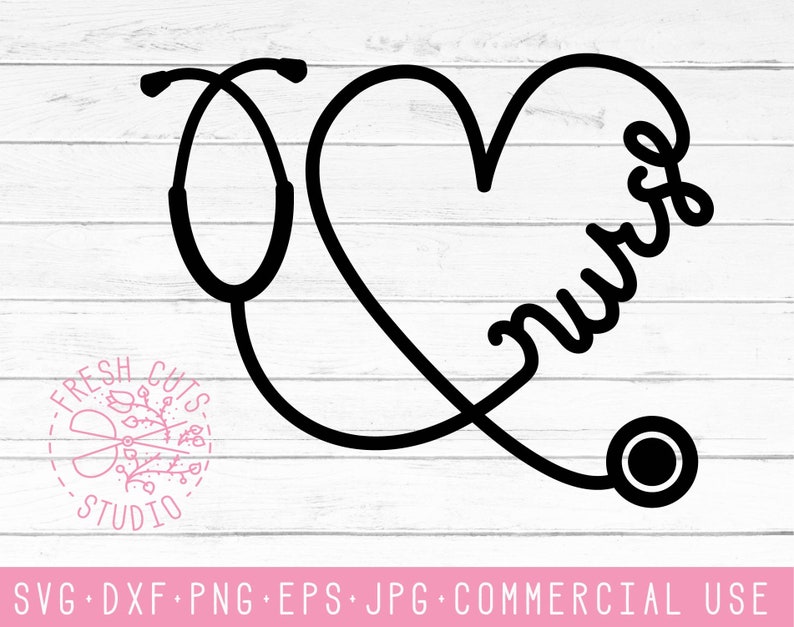 Download Nurse Stethoscope SVG Cute Nurse Cut Files Dxf Heart | Etsy