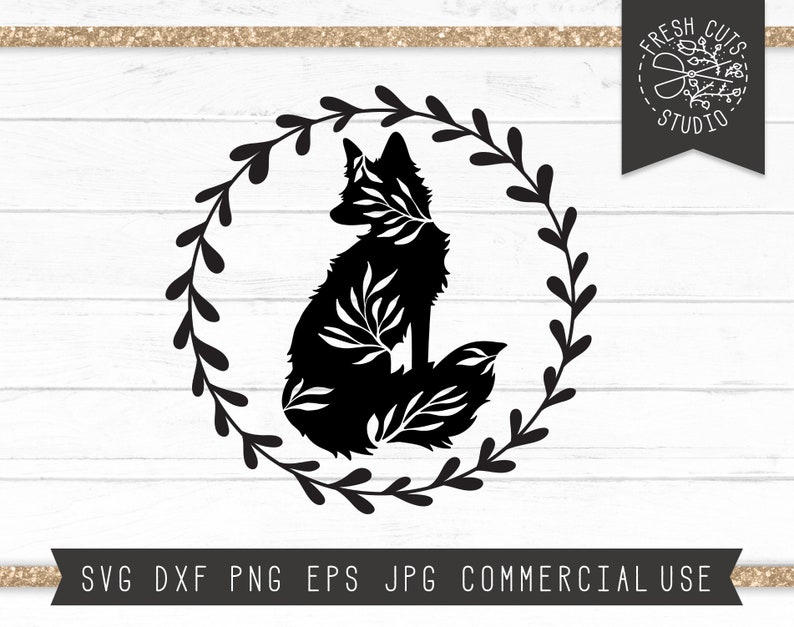 Download Fox SVG Cut File for Cricut Floral Fox Silhouette Instant ...
