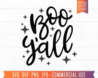 Boo Y'all SVG, Hand Lettered Halloween svg, Boo PNG Sublimation, Cute Halloween, Western, Country, Cowgirl, Kids Fall, Halloween Shirt png