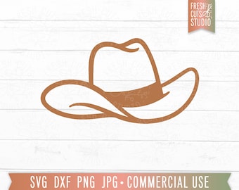 Cowboy Hat SVG Cut File, Cowboy svg, Cowboy Hat Clipart Image, Western, Southern, Cowgirl Hat svg dxf png, Cricut Files, Silhouette file