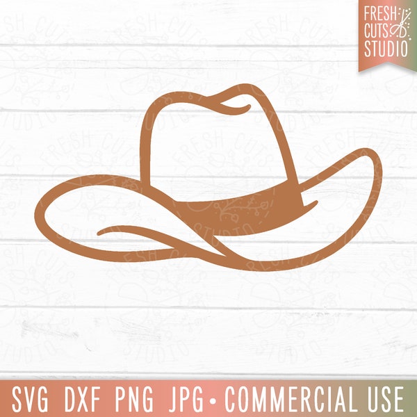 Cowboy Hat SVG Cut File, Cowboy svg, Cowboy Hat Clipart Image, Western, Southern, Cowgirl Hat svg dxf png, Cricut Files, Silhouette file