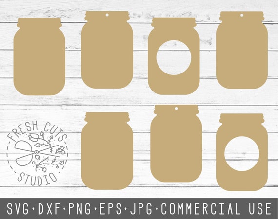 Mason jar Gift Tag SVG Silhouette Cut Files, Scrapbooking Jar Design, Monogram Frame, Papercraft, Jar Gift Tag Cutting Files, Cricut Cameo