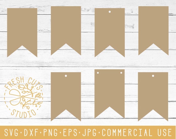 Download Free Gift Tag Svg Cutting Files Banner Bunting Gift Tag Dxf Vector Etsy SVG Cut Files
