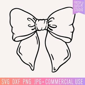 File di taglio SVG con fiocco disegnato a mano per Cricut e Silhouette, immagine clipart Png con fiocco Pretty Coquette, fiocco per capelli con nastro boho svg, file di sublimazione con fiocco