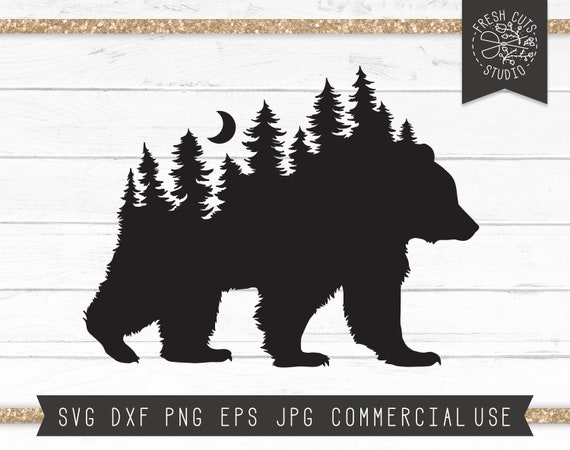 Download Bear Svg Cut File For Cricut Rustic Pine Forest Svg Grizzly Etsy