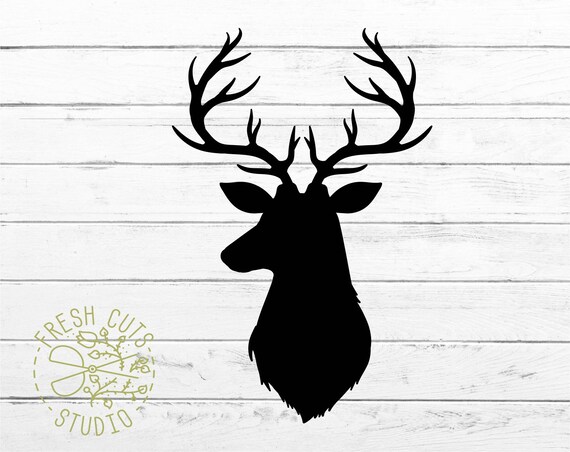 Download Deer Head Silhouette SVG Cut Files Hunting Cricut Antlers ...