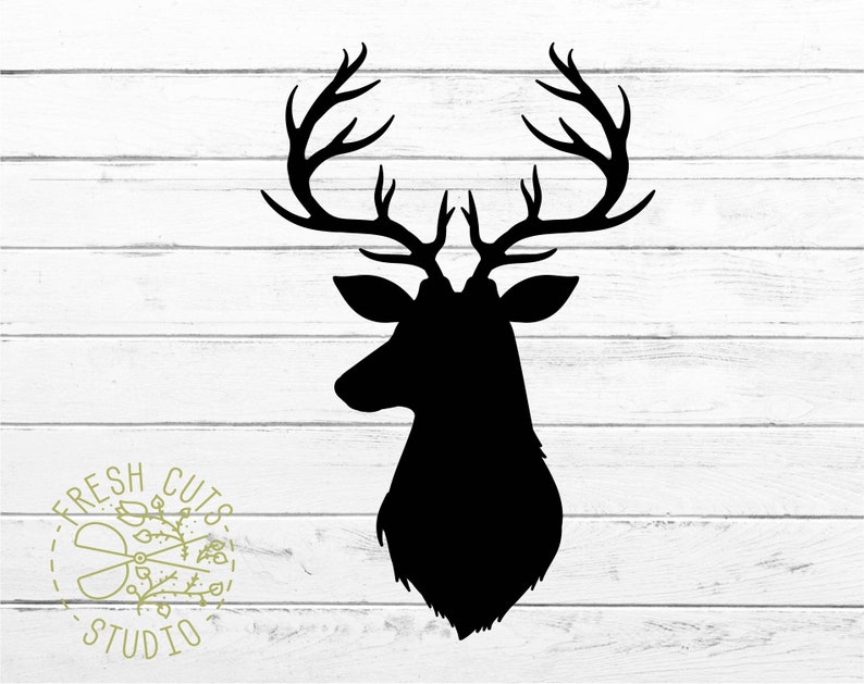 Download Deer Head Silhouette SVG Cut Files Hunting Cricut Antlers ...
