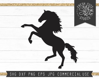 Horse SVG Cut File Design, Instant Download, Horse Silhouette SVG, Rearing Horse svg, Mustang svg, Stallion, Wild Horse PNG, Pony svg