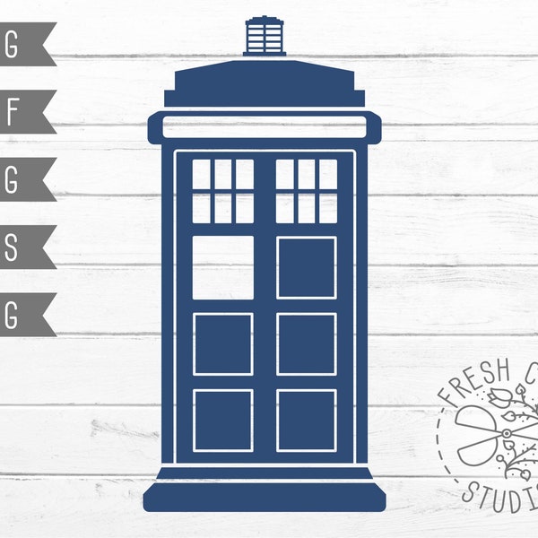 Police Box SVG Silhouette Designs, Instant Download, Who Dxf Vector Doctor Blue, Phone Booth, Files for Cutting, Cricut and Cameo, PNG