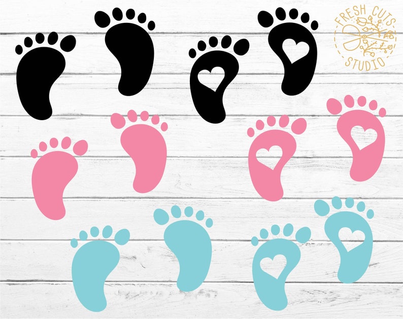 Download Baby SVG Cutting File Dxf Printable Baby Foot Print | Etsy