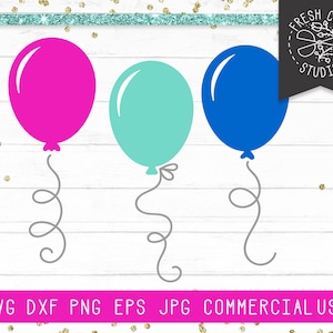 Ballon SVG Datei Instant Download, Ballon Silhouette Svg, Party Ballons geschnitten Datei für Cricut, Geburtstag Svg Ballons, Ballon Bundle, String