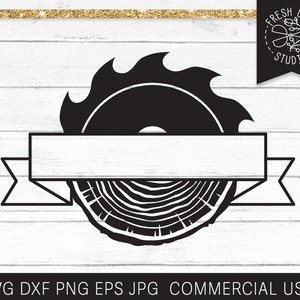 Woodcutting SVG Monogram Frame, Woodcutting Split Frame svg, Saw Blade Logo Vector SVG, Wood worker svg, Split Frame, Carpentry svg dxf