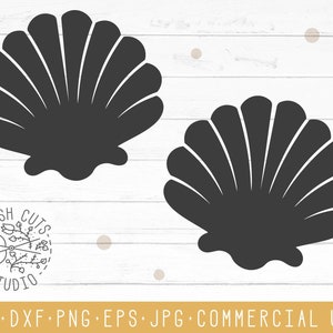 Cute Seashell Svg Cut Files Instant Download Design, Sea Shell Silhouette, Cricut Cameo, Dxf Vector, Mermaid Monogram Beach Vacation Shell