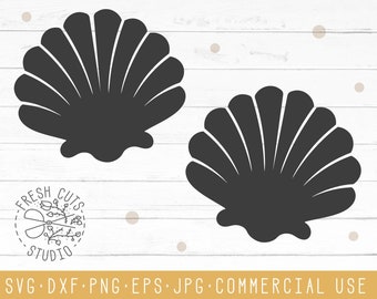 Seashell SVG Cut File, Clipart Silhouette, Cricut, Cameo (Digital Download)