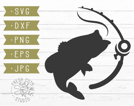 Download Fishing Pole Svg Cut File Instant Download Bass Fish Svg Etsy