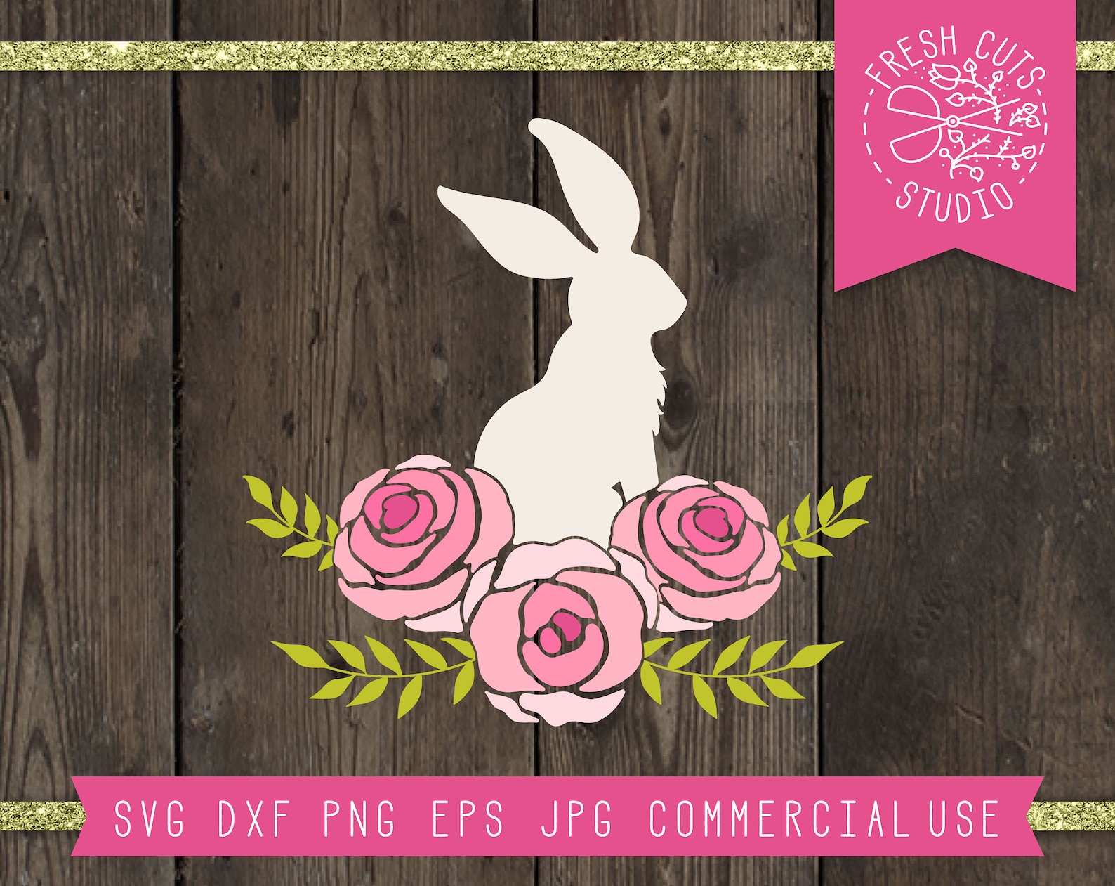 Rabbit SVG Instant Download, Floral Rabbit Svg, Bunny SVG Cut File for ...