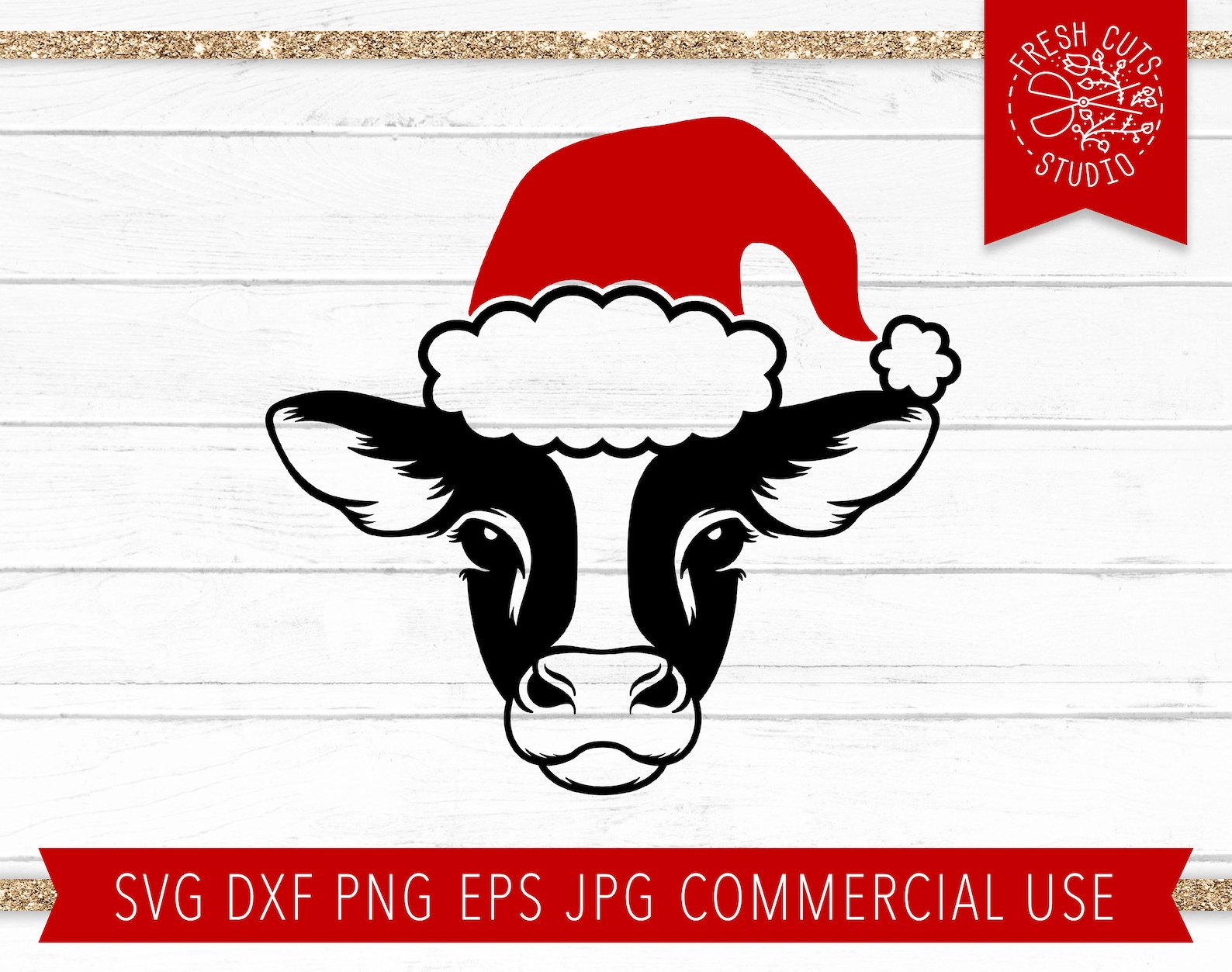 Christmas Cow SVG Cut File for Cricut Cow Face Svg Cow With - Etsy