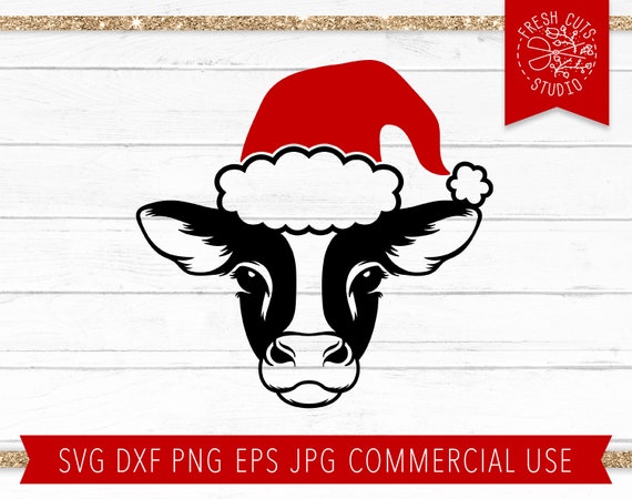 Download Christmas Cow Svg Cut File For Cricut Cow Face Svg Cow With Etsy