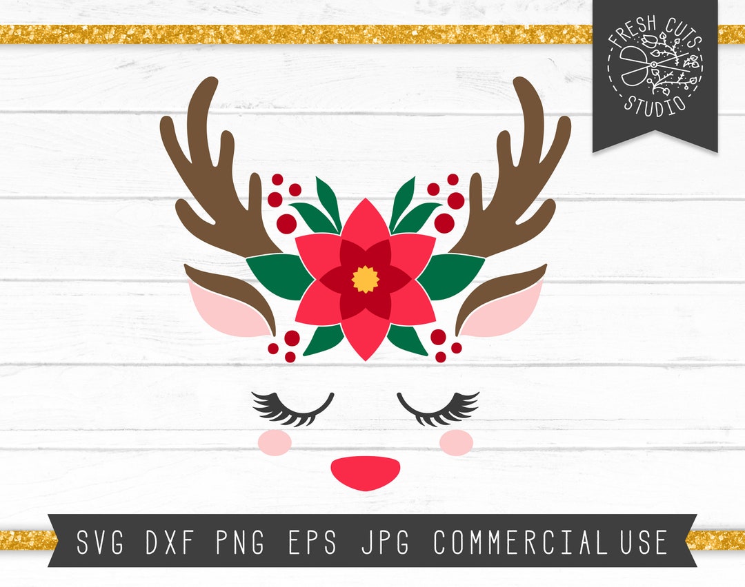 Reindeer SVG Cut File for Cricut, Silhouette, Christmas Deer Svg ...