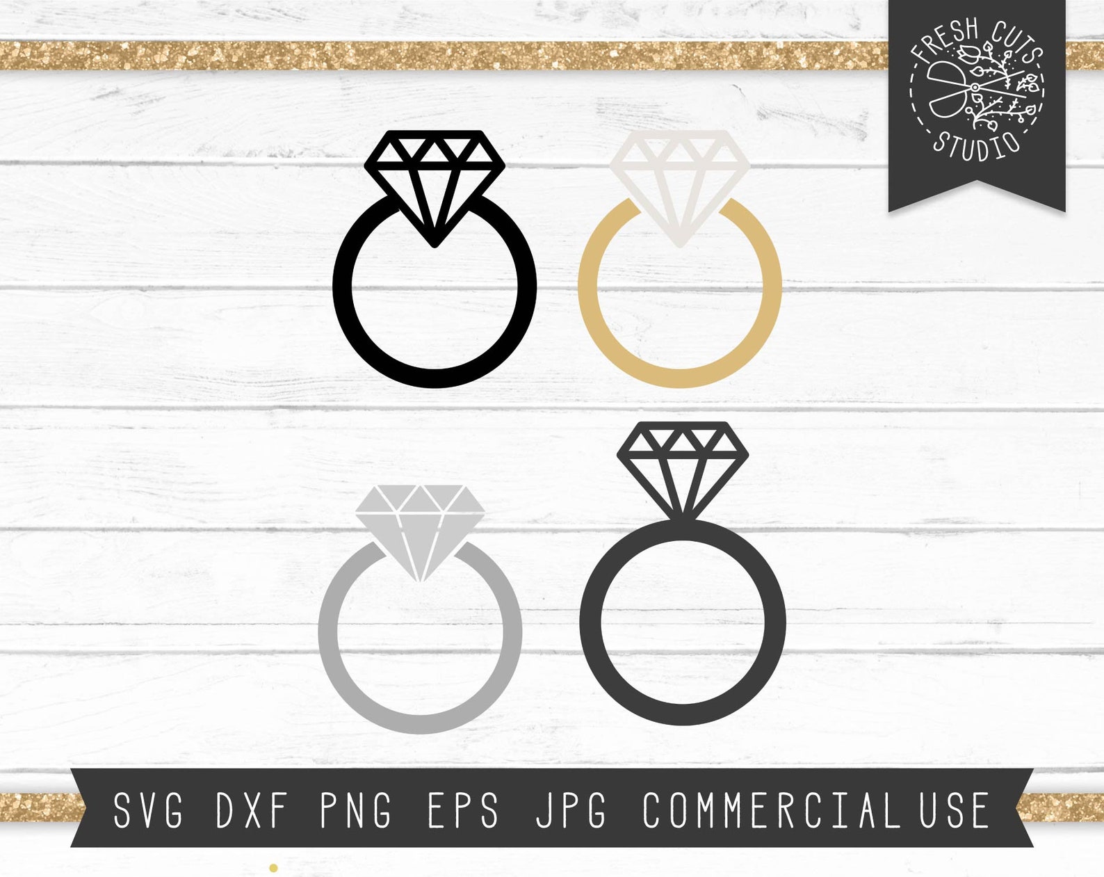 Diamond Ring SVG Bundle Cut File for Cricut Silhouette - Etsy Canada