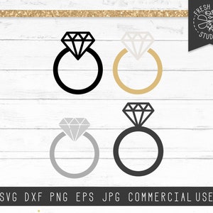 Diamond Ring SVG Bundle Cut File for Cricut, Silhouette, Wedding Ring ...