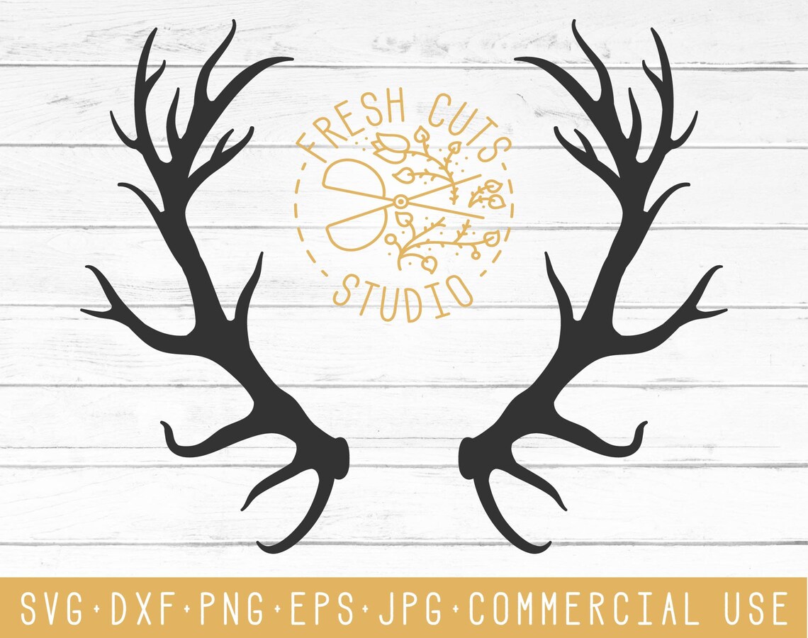 Antler Silhouette SVG Cut Files Cricut Cameo Vinyl Shirt | Etsy
